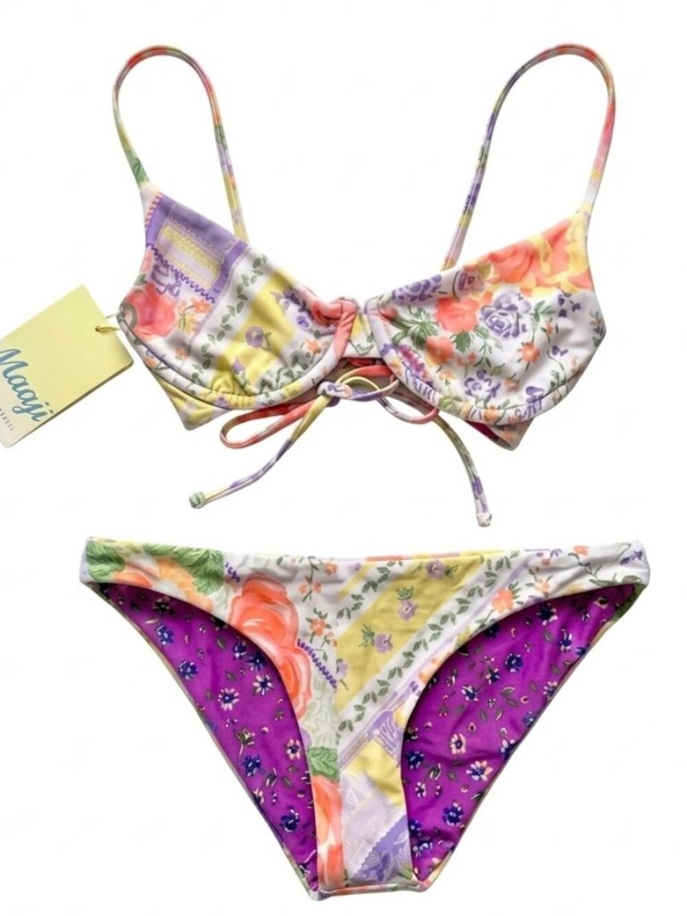 NWT Maaji Underwire Top & Bikini Bottom Reversible 2 Piece Set Small S